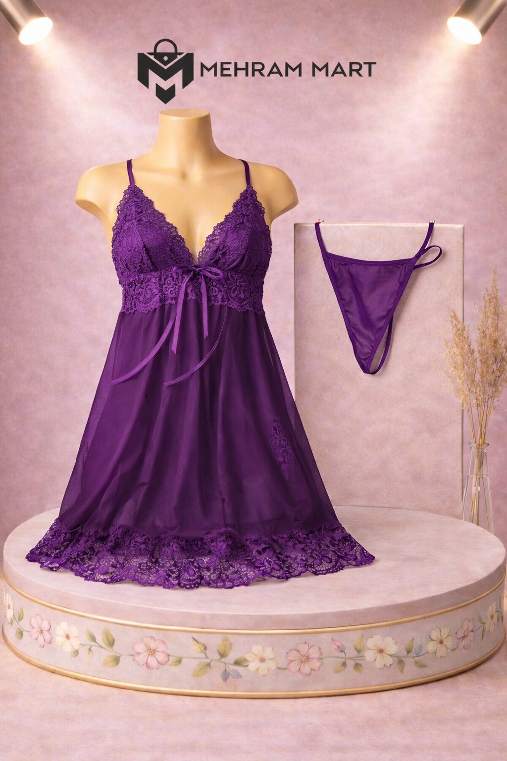 Ocean Lace Babydoll Nightwear Set