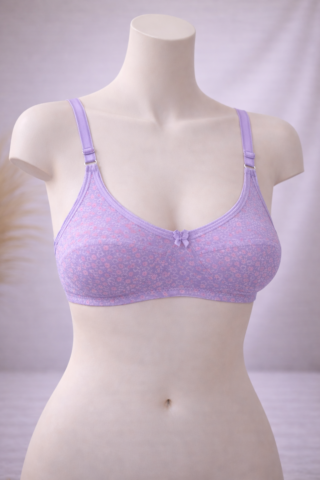 Floral Cotton Wireless Bra