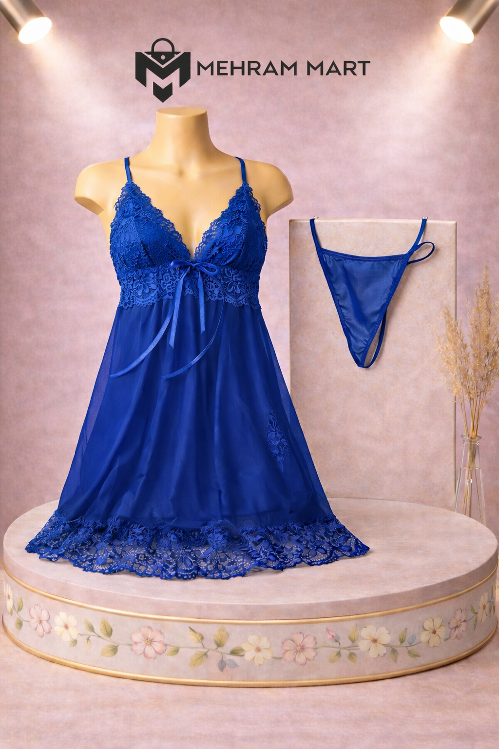 Ocean Lace Babydoll Nightwear Set