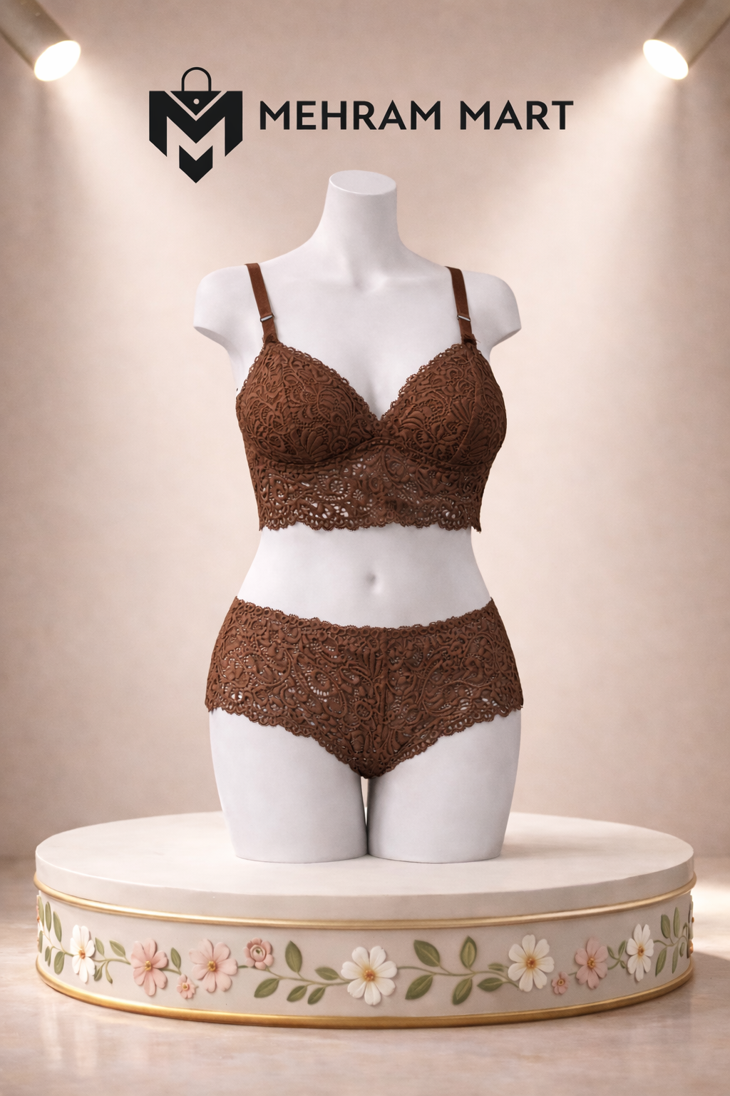 Premiump padded Net Bra Set